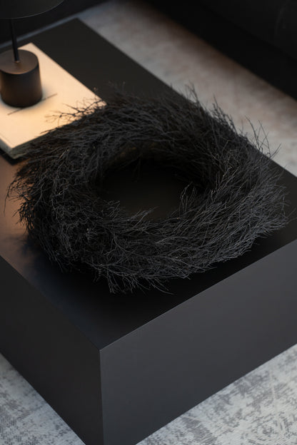 Naturkranz schwarz 50 cm – Deko Kranz modern