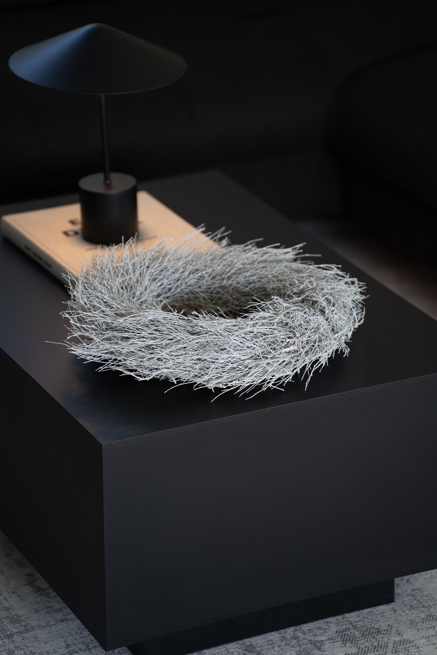 Naturkranz frostweiß 40 cm – Deko Kranz modern
