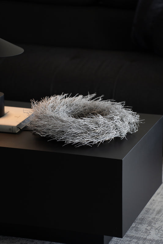 Naturkranz frostweiß 40 cm – Deko Kranz modern