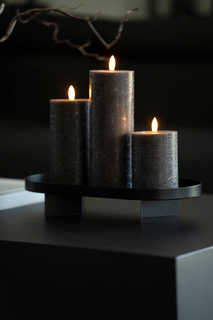 Schwarzes Metalltablett mit Fuß – modern & minimalistisch