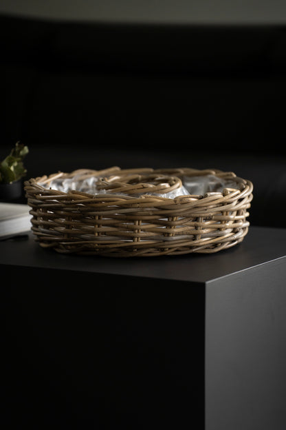 Rattan Pflanzring mit Folie Ø40 cm – natürliche Tischdeko