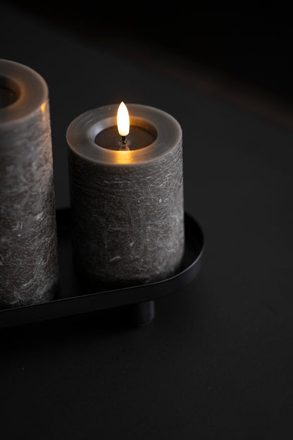 Realistische LED-Stumpenkerze aus Paraffinwachs, mit Flackerflamme (LUMI)
