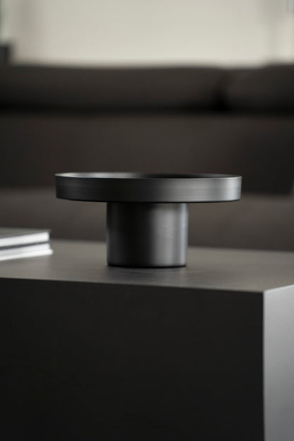 Rundes Dekotablett in schwarz 25cm | Modernes Design