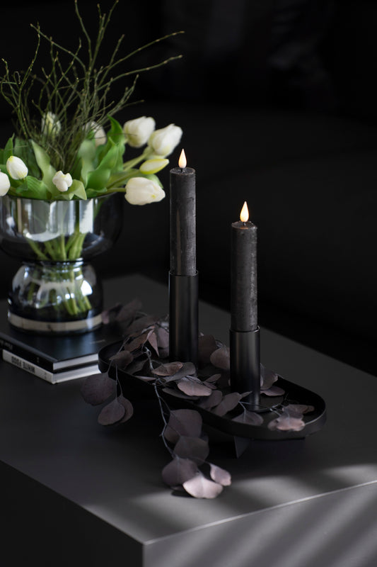 Schwarzes Metalltablett mit Fuß – modern & minimalistisch