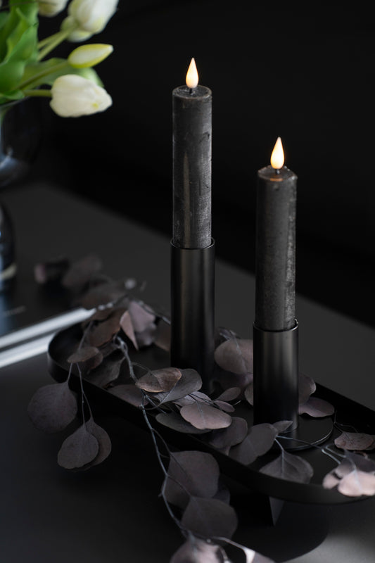 Metall-Kerzenhalter Schwarz im Minimal-Design