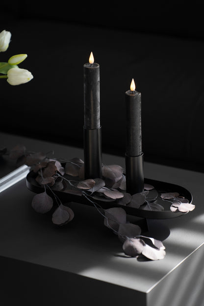 Metall-Kerzenhalter Schwarz im Minimal-Design