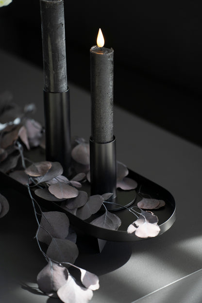 Metall-Kerzenhalter Schwarz im Minimal-Design