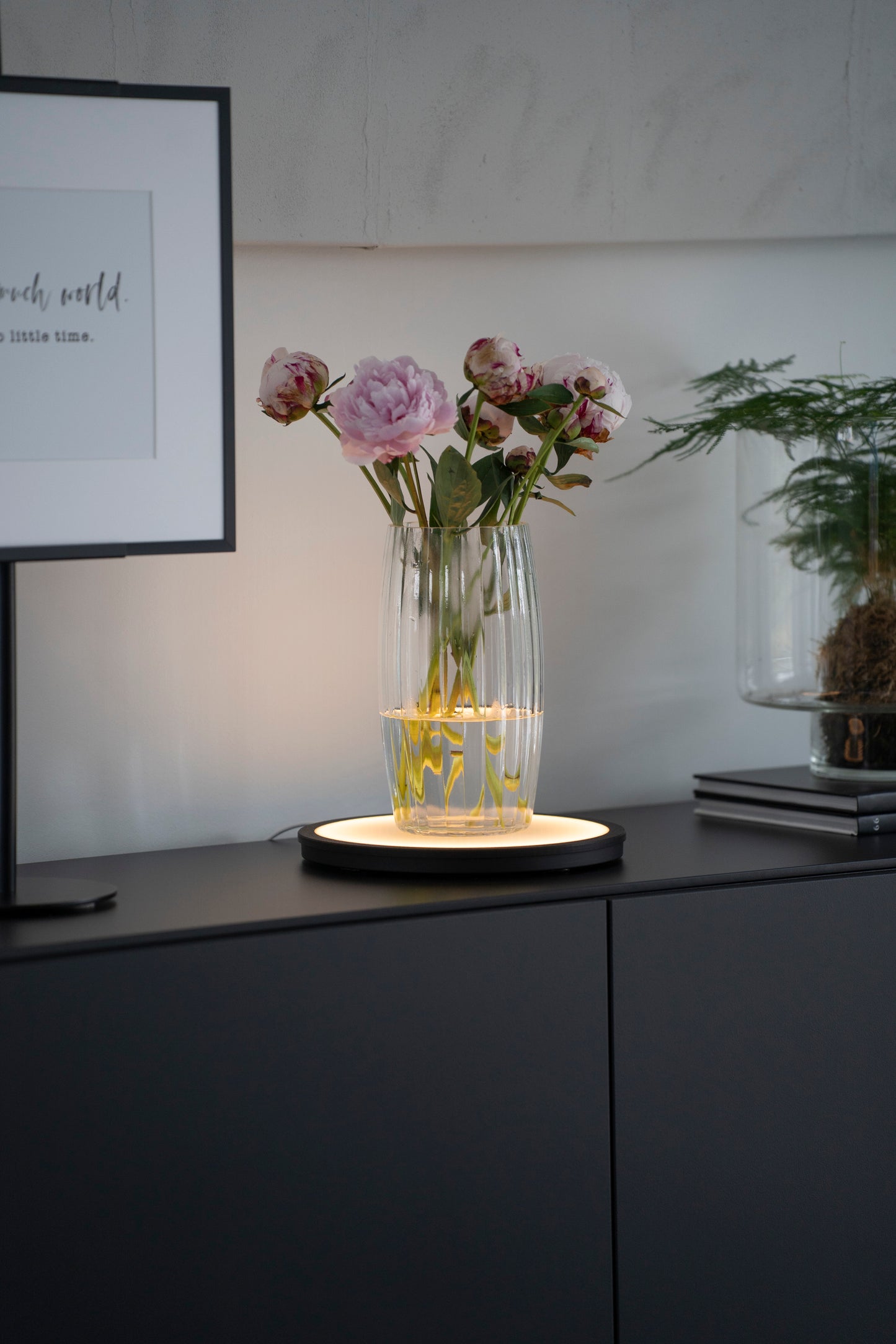 THE STAGE – LED-Lichtbühne für Vasen & Wohnaccessoires mit Fernbedienung
