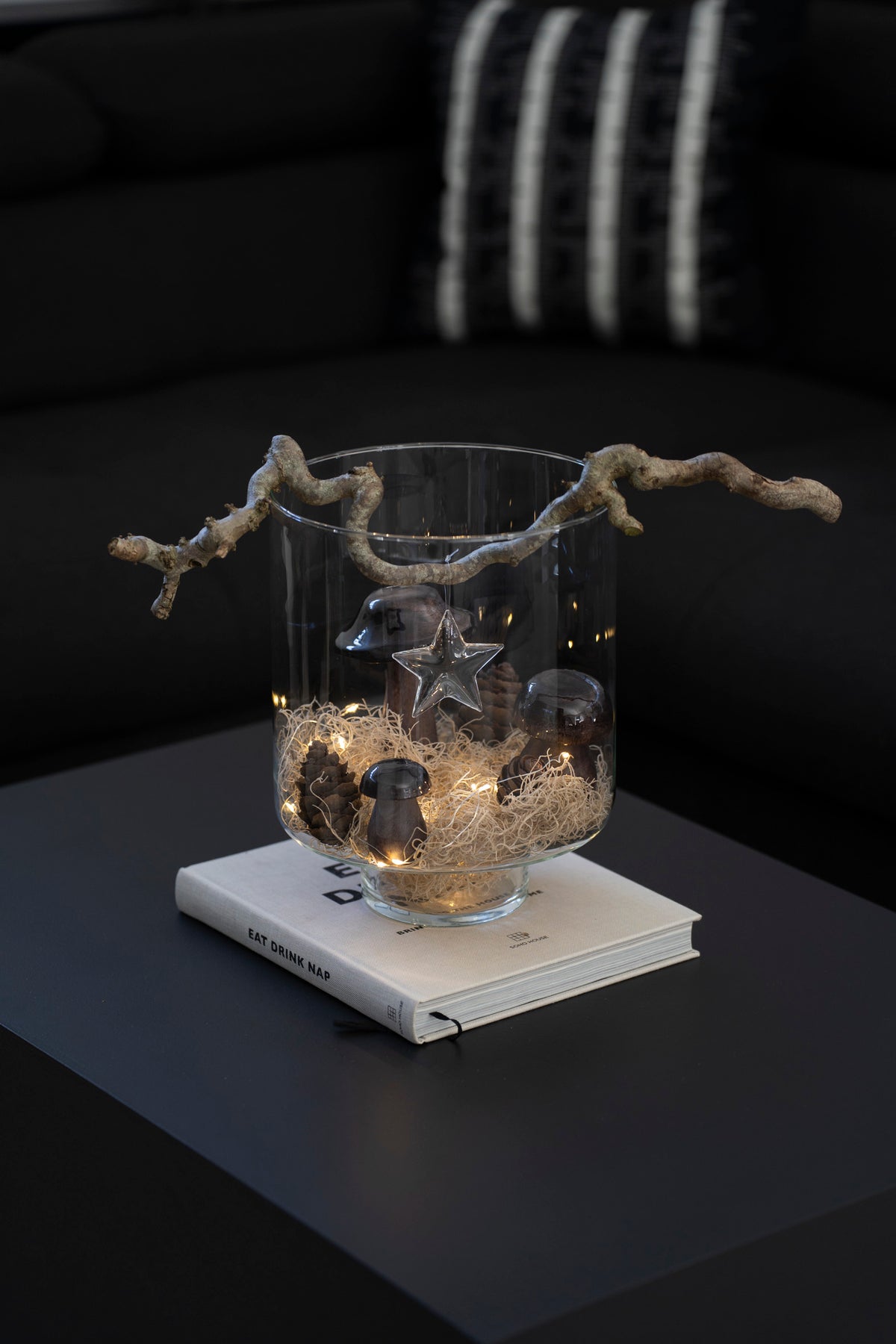 Transparenter Glas-Stern zum Hängen, 7,5 cm