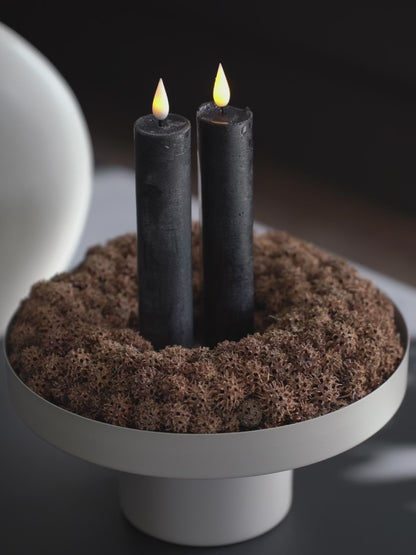 LED Stabkerzen 2er Set schwarz grau – mit Fernbedienung